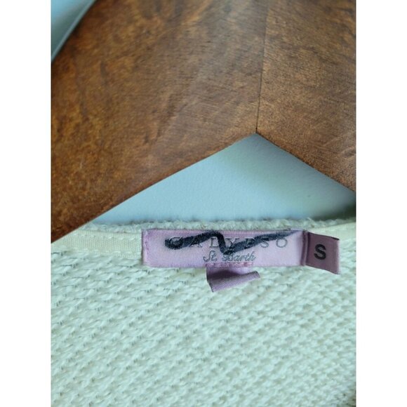 Calypso St. Barth Womens Small Sweater Cascade Open Cardigan Cream Cotton - Picture 2 of 4